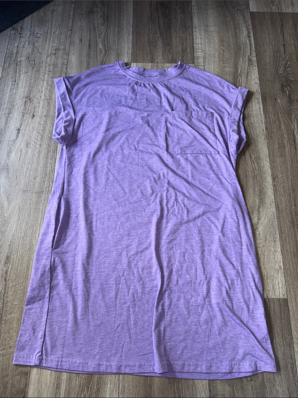 Purple Pocket T-Shirt Dress
